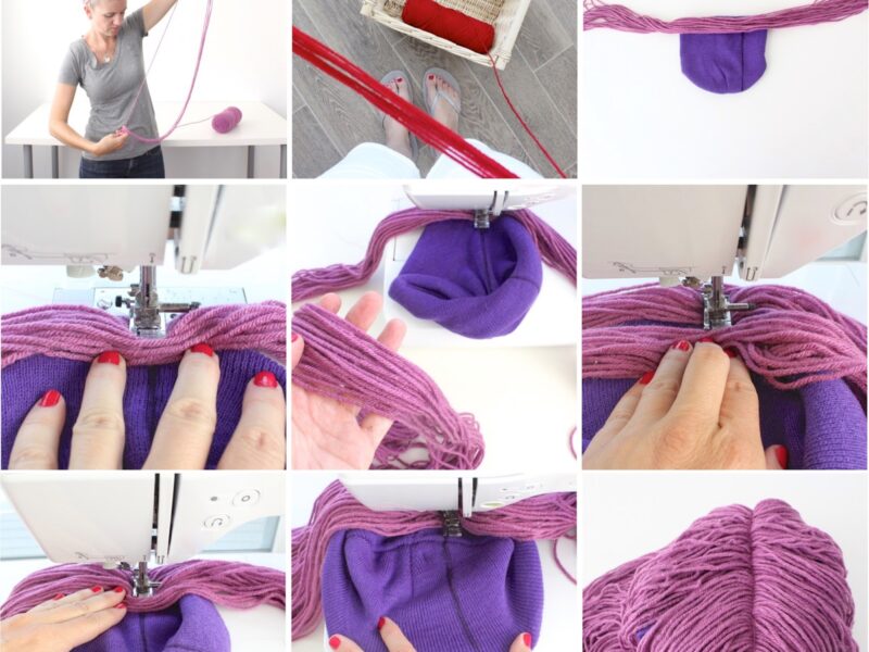 how to make doll hair out of yarn